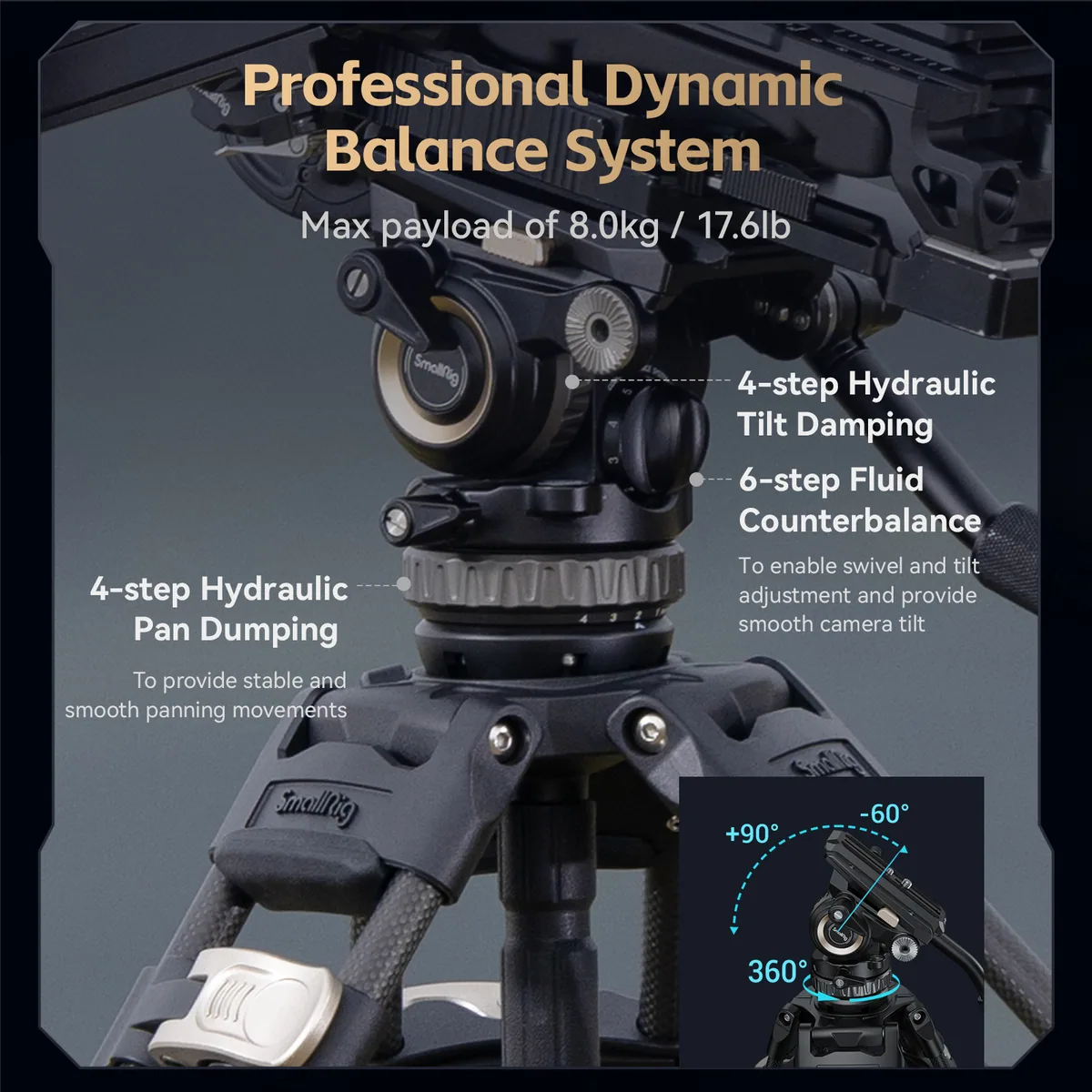 SmallRig 4465 AD-Pro8 FreeBlazer Counterbalance Carbon Fibre Video Tripod Kit