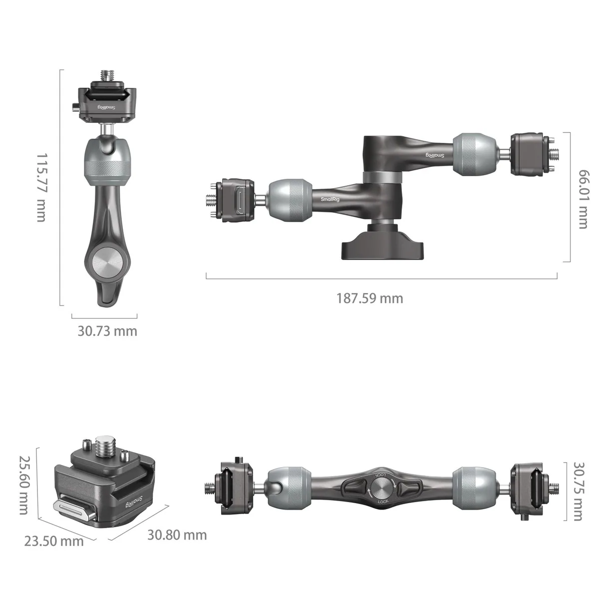 SmallRig 4490 HawkLock H21 Quick Release Rosette Magic Arm (7″)