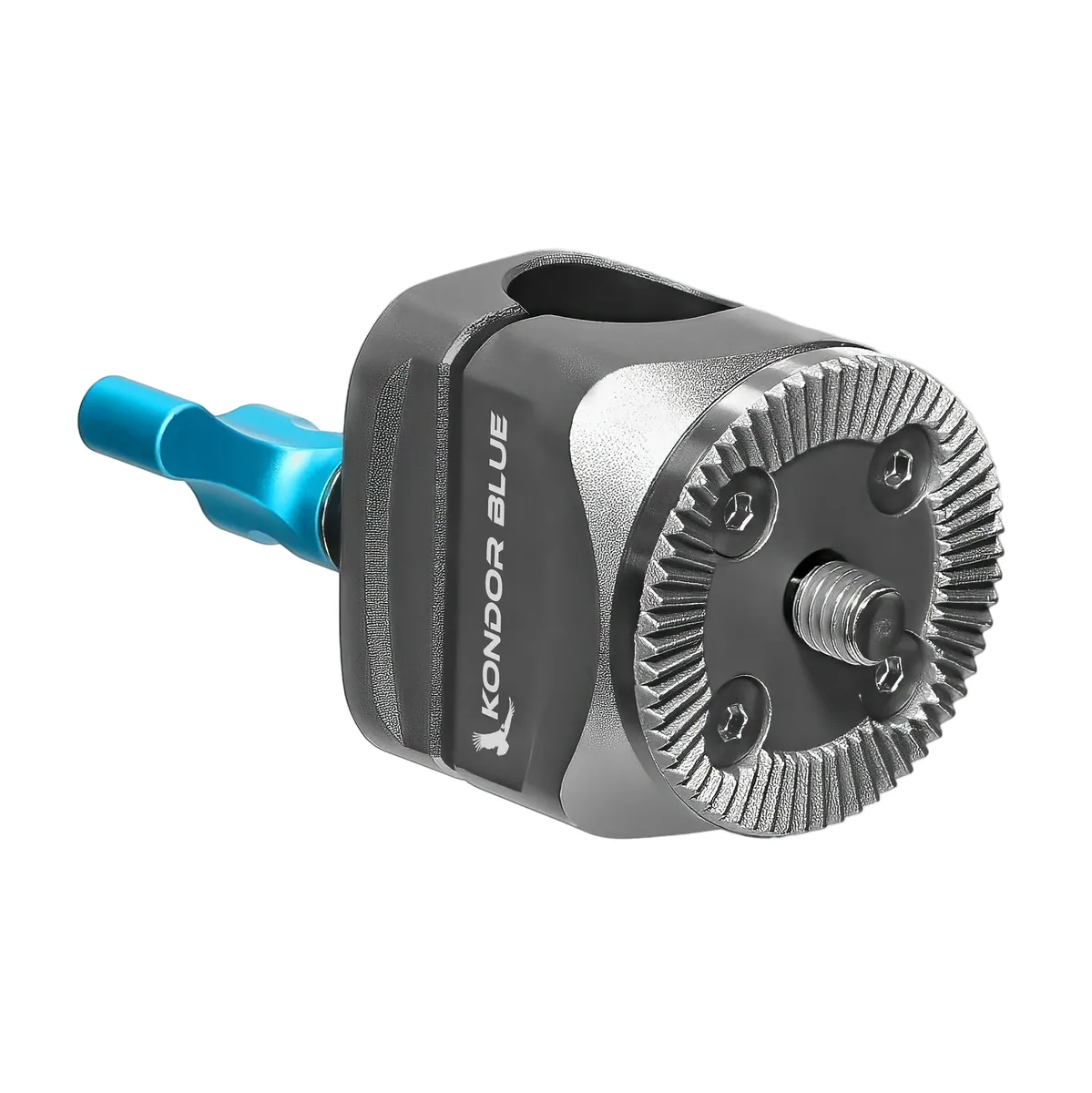 Kondor Blue Rosette to Straight-Angle Rod Clamp (Raven Black)