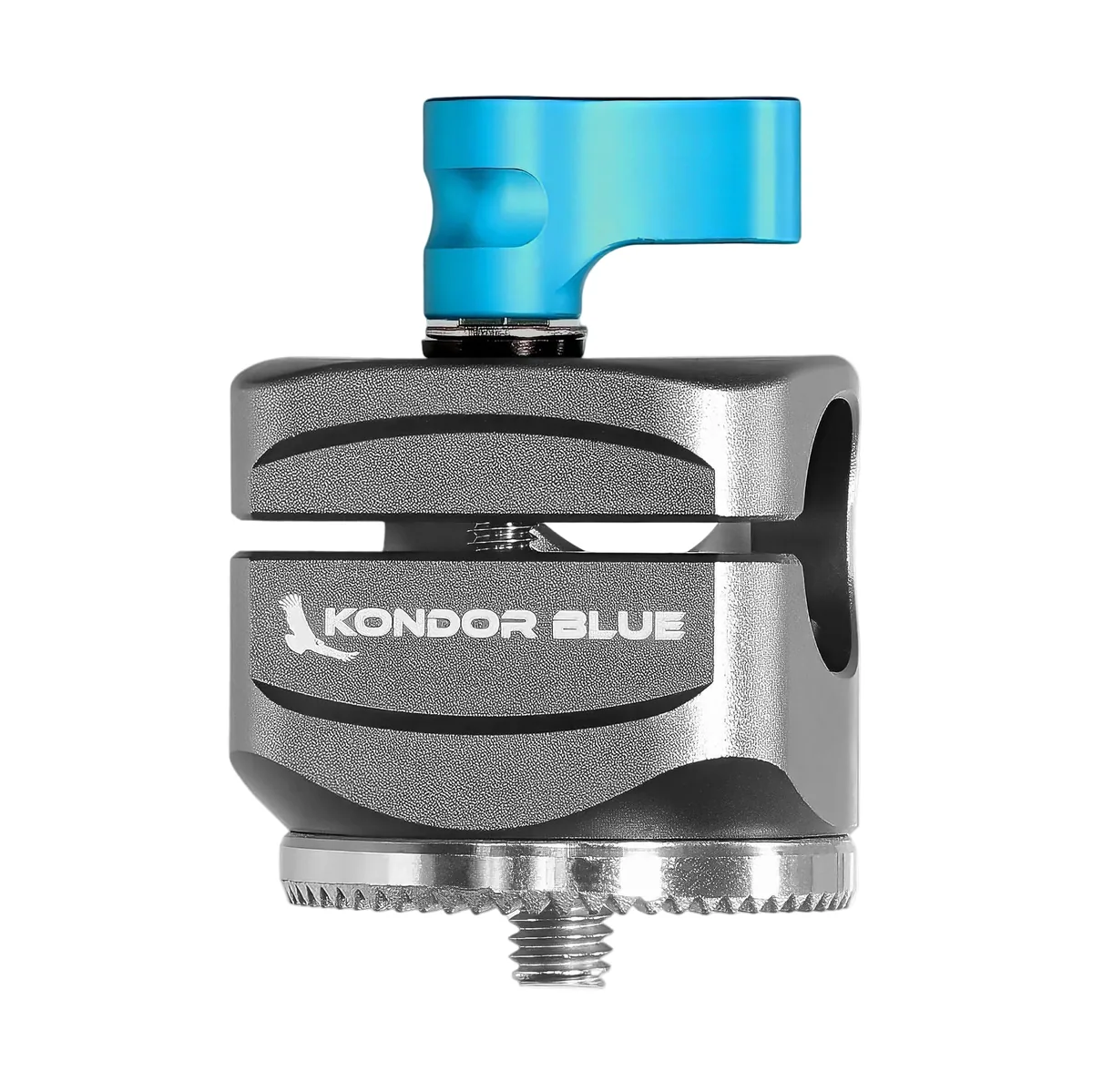 Kondor Blue Rosette to Straight-Angle Rod Clamp (Raven Black)