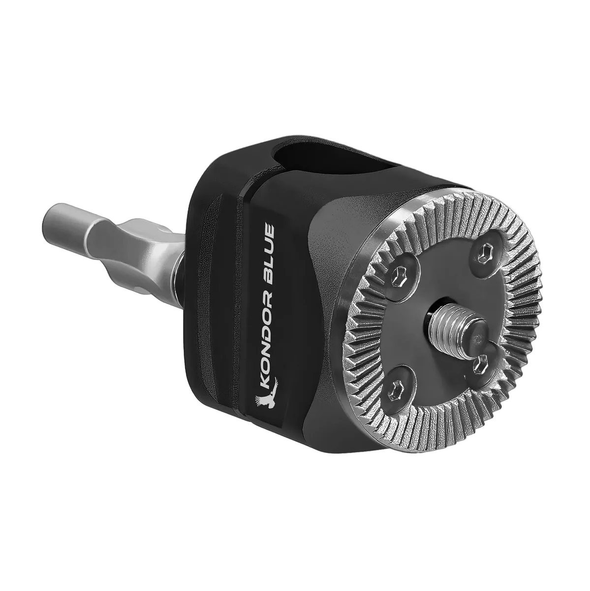 Kondor Blue Rosette to Straight-Angle Rod Clamp (Raven Black)
