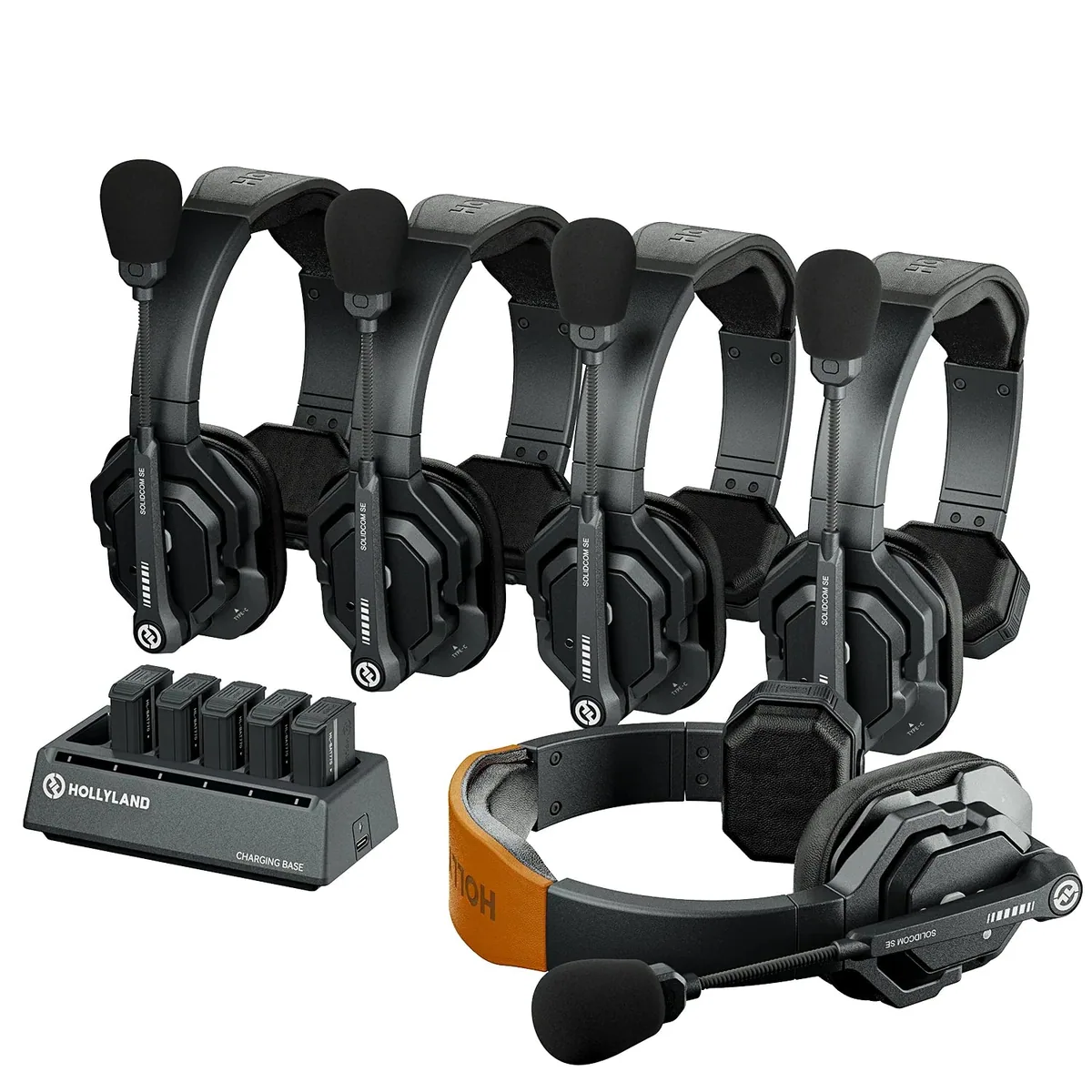 Hollyland Solidcom SE Global 5S 5-Person Full-Duplex Single-Ear Headset Intercom System (2.4 GHz)