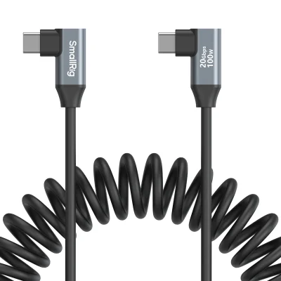 SmallRig 4793 Angled USB-C to Angled USB-C Coiled Data Cable (35cm)
