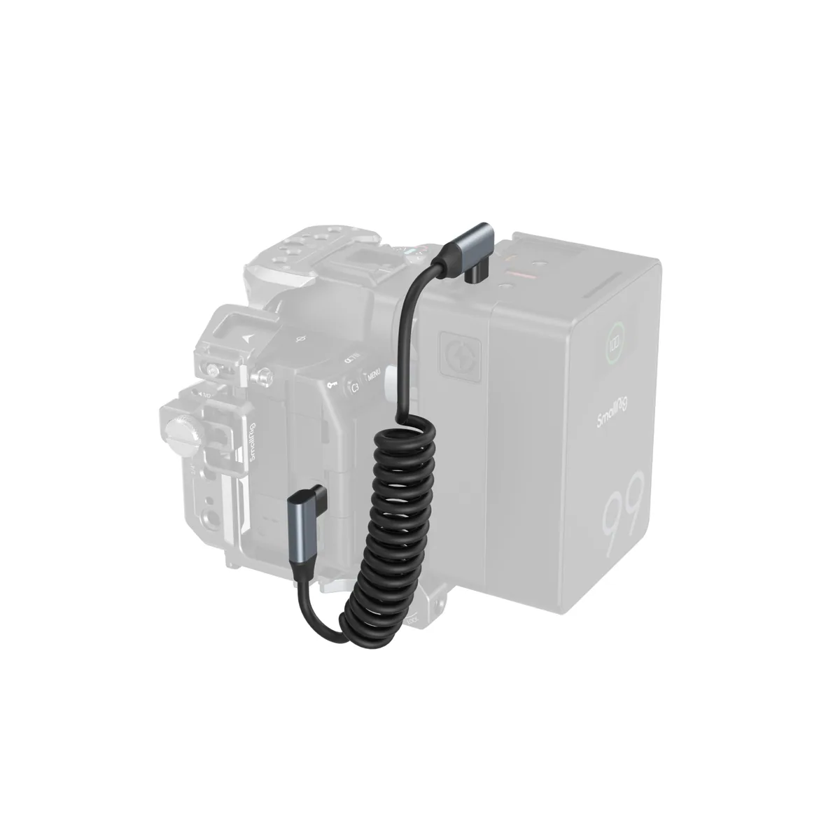 SmallRig 4793 Angled USB-C to Angled USB-C Coiled Data Cable (35cm)