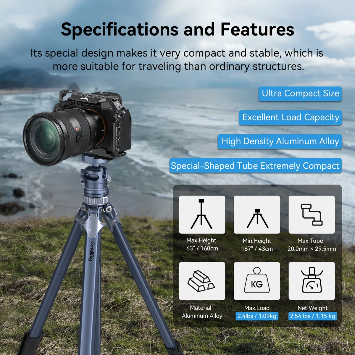 SmallRig 4222B Lightweight Travel Tripod AP-02