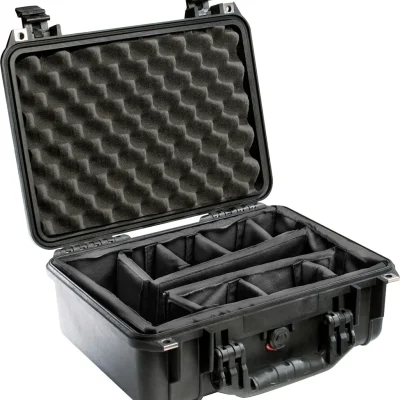 Pelican 1454 Case (Black, With Padded Dividers)