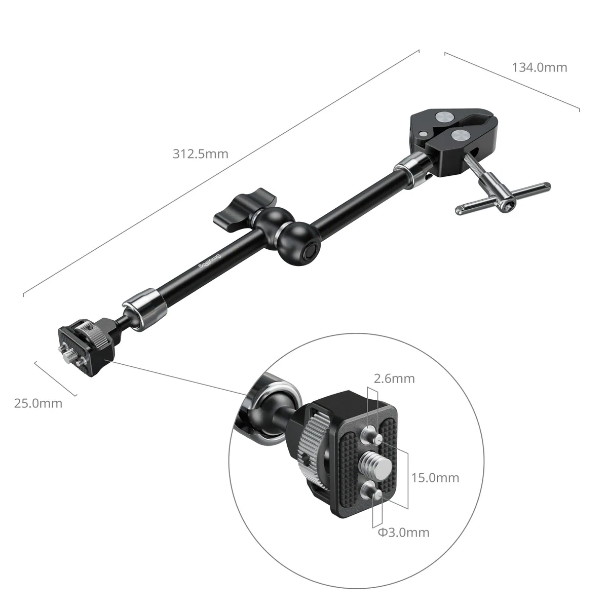 SmallRig 5311 Magic Arm with Crab-Shaped Clamp (11″)