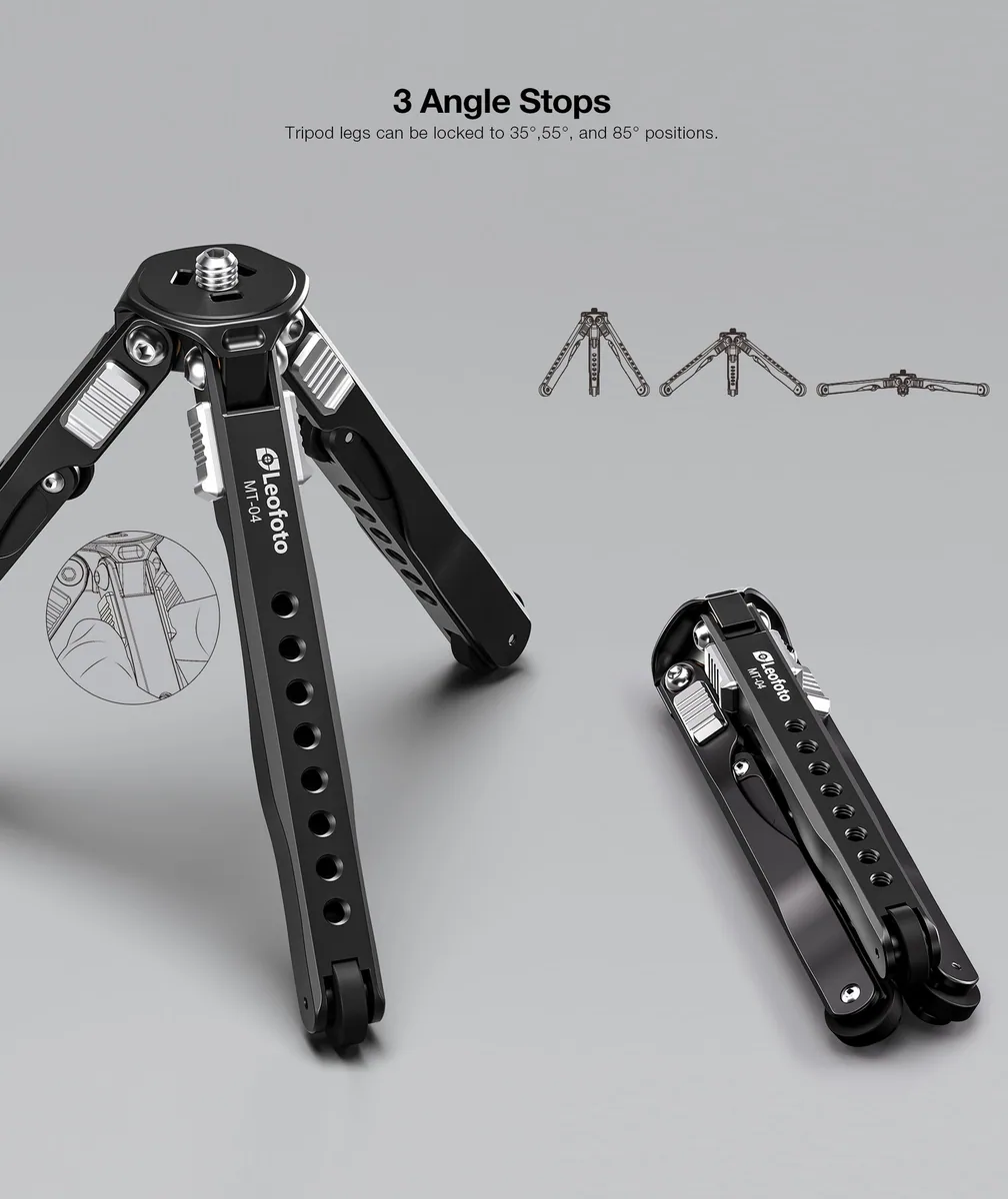 Leofoto Spider MT-04 Aluminum Mini Tripod with LH-30 Ball Head