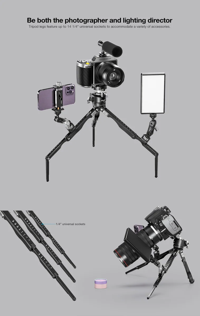 Leofoto Spider MT-04 Aluminum Mini Tripod with LH-30 Ball Head