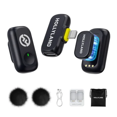 Hollyland LARK A1 Mini Duo 2-Person Wireless Microphone System with Lightning (Space Gray)