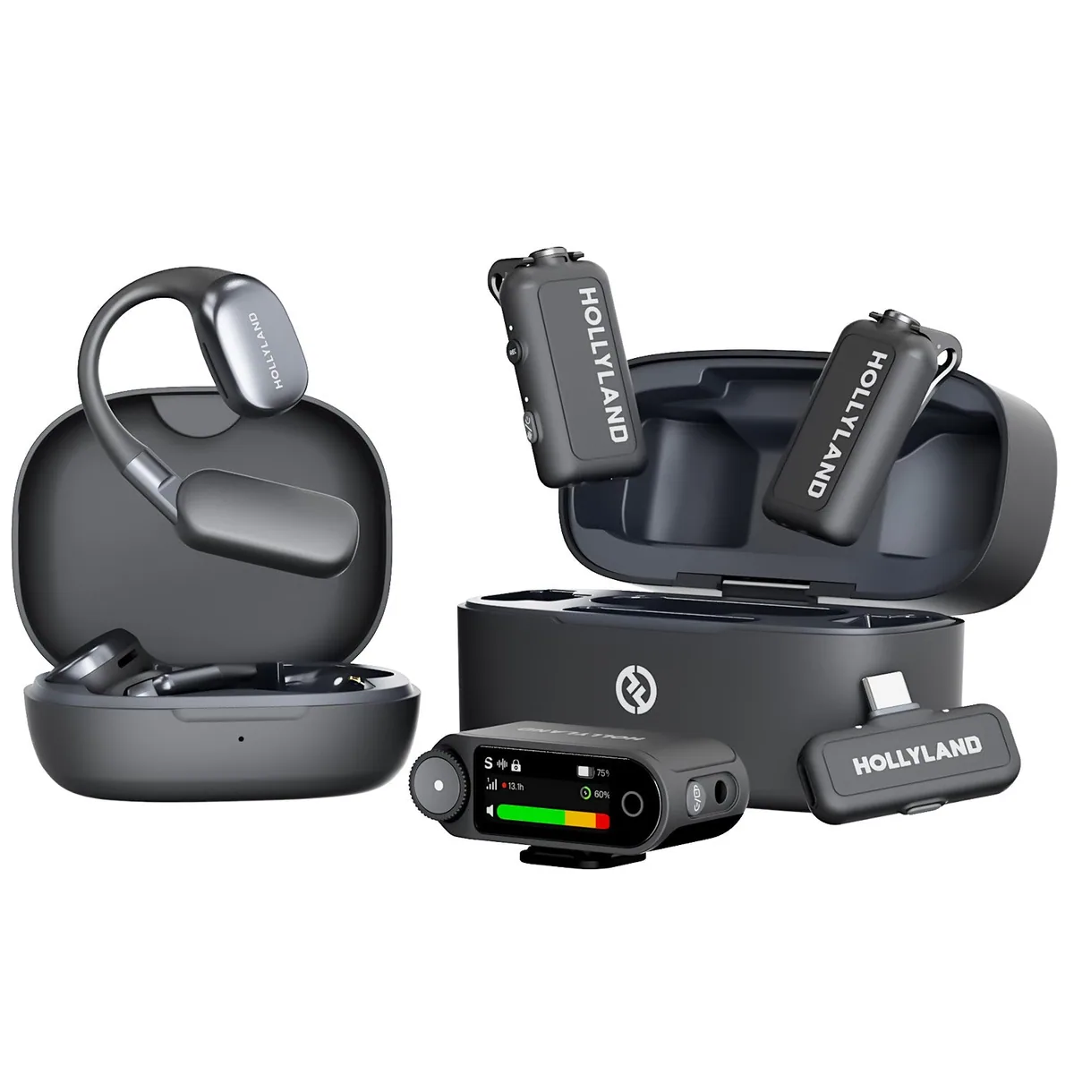 Hollyland LARK MAX 2 Ultimate Combo 2-People Wireless Microphone System (Space Gray)