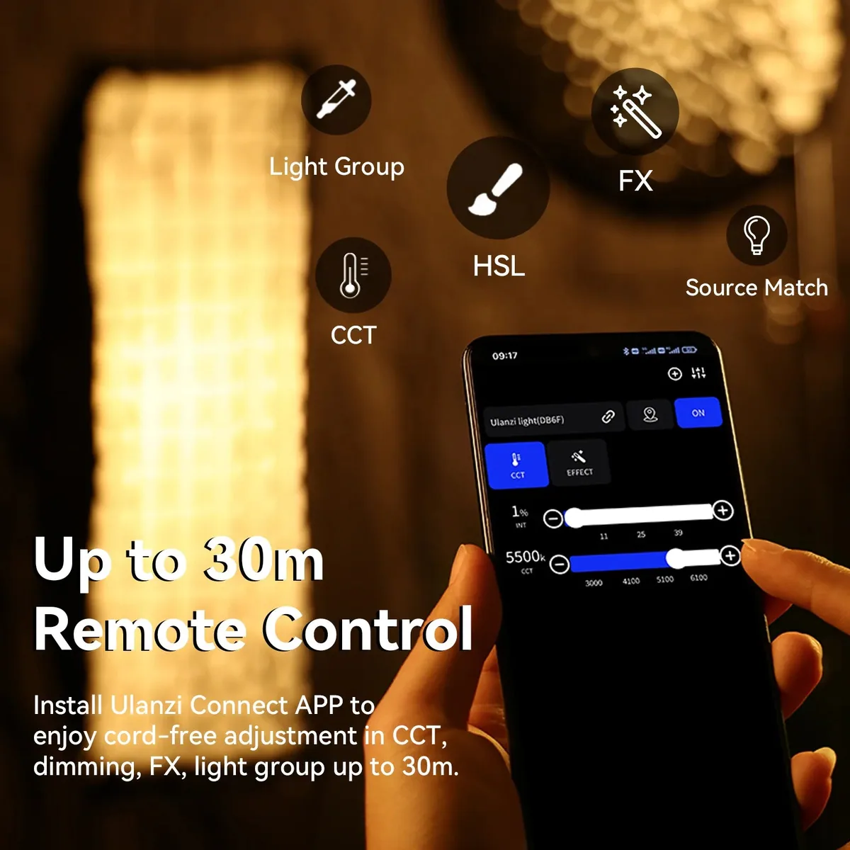 Ulanzi VL-200Bi 200W V-Mount Video Light with Power Supply
