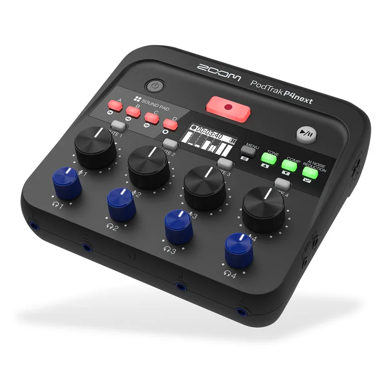 Zoom PodTrak P4next Portable Multitrack Podcast Recorder