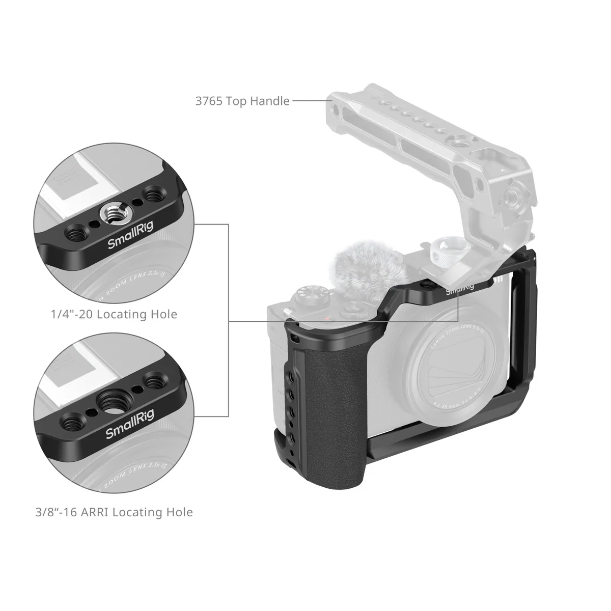 SmallRig 5807 Cage for Canon PowerShot V1 (Black)