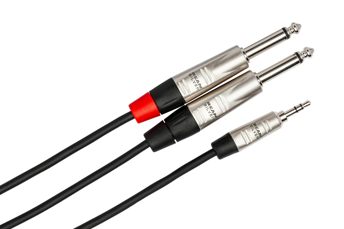 Hosa HMP-006Y REAN 3.5mm TRS to Dual 1/4″ TS Pro Stereo Breakout Cable – 6′