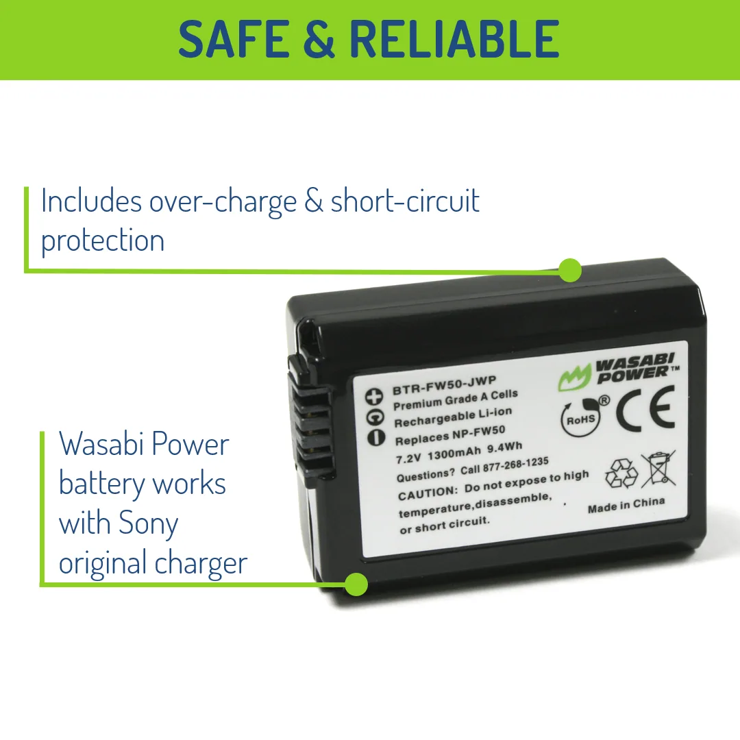 Wasabi NP-FW50 Power Battery for Sony