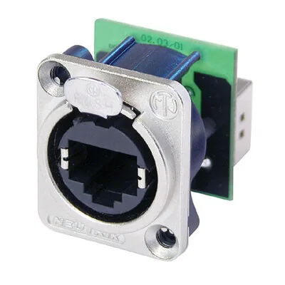 Neutrik NE8FDP – EtherCon Series RJ45 Feedthrough Receptacle (Silver)
