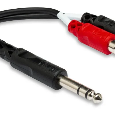 Hosa YPR-102 Stereo 1/4″ Male to 2 RCA Female Y-Cable – 6″