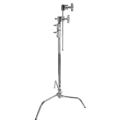 Kupo CS-20MK Master C-Stand with 20″ Riser and Sliding Leg Kit (2m, Silver)