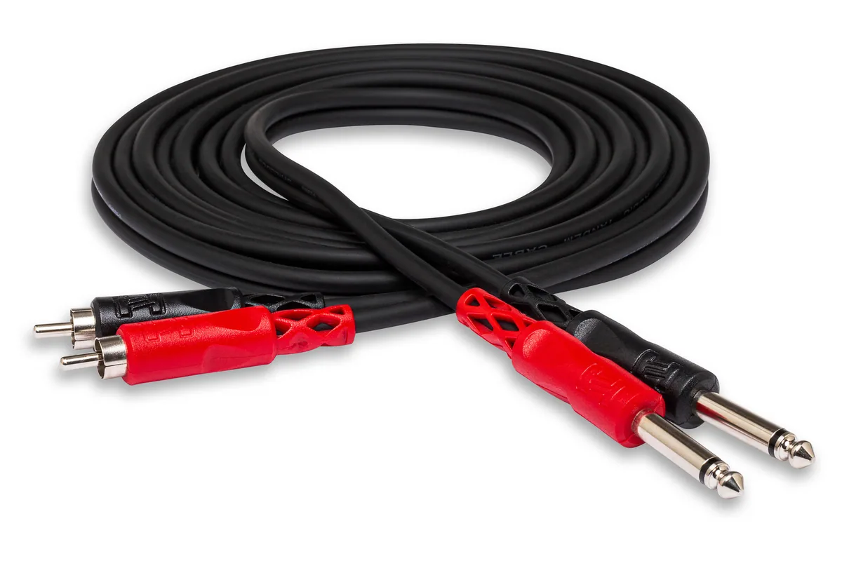 Hosa CPR-201 1/4” to RCA Cable 1m (Molded Plugs)