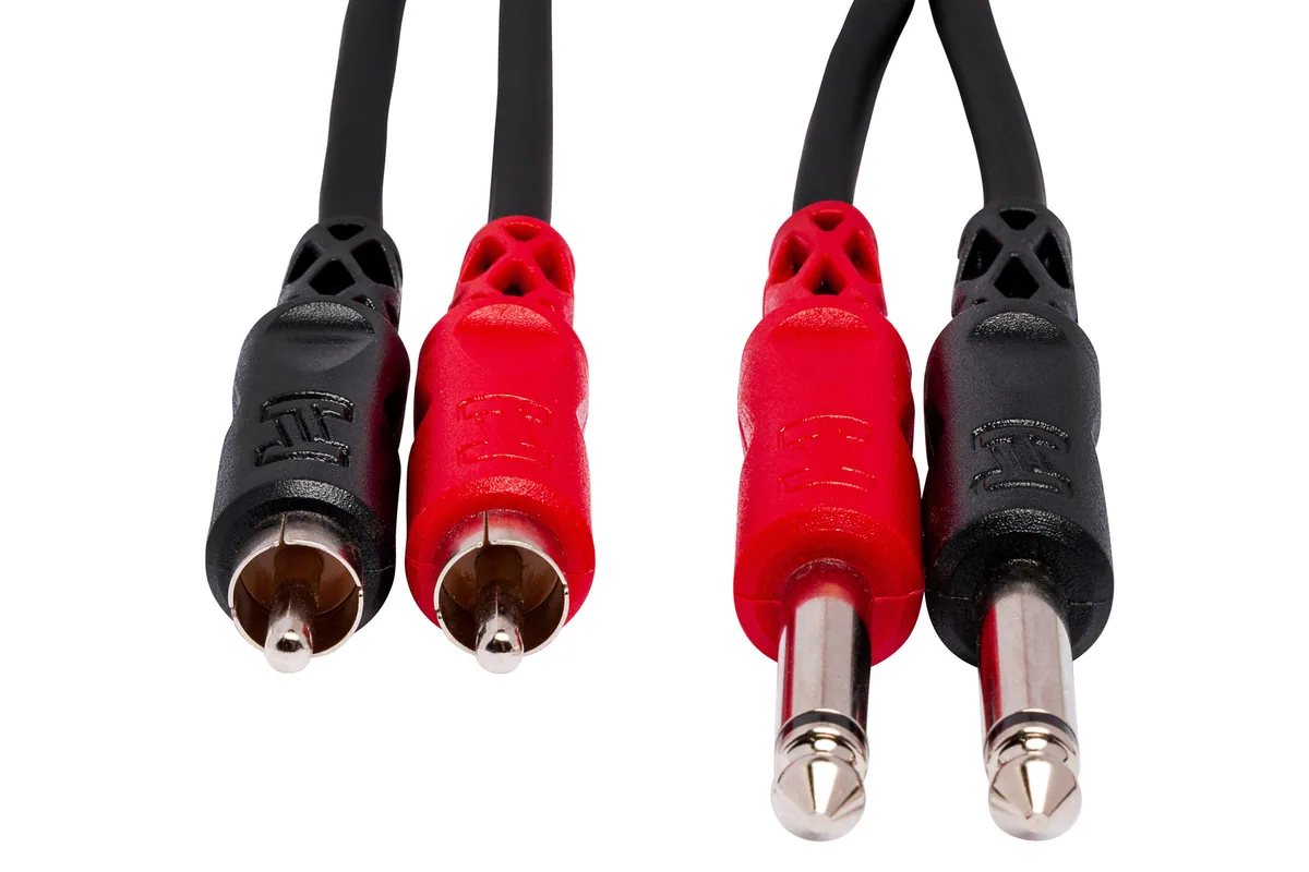 Hosa CPR-201 1/4” to RCA Cable 1m (Molded Plugs)