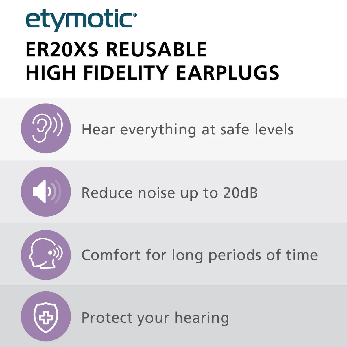 Etymotic Research ER20XS Universal Fit High-Fidelity Earplugs