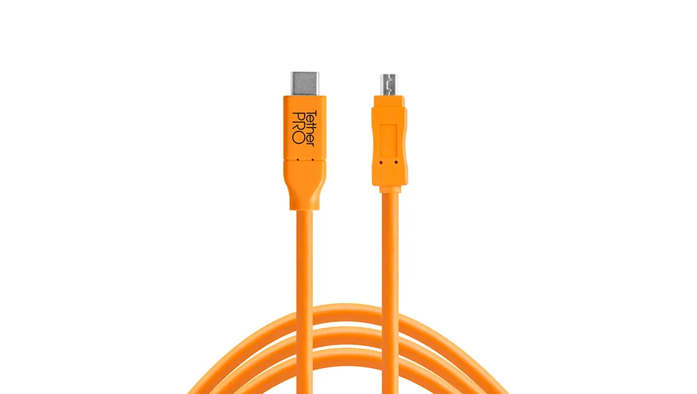 Tether Tools TetherPro USB-C to Mini-USB 2.0 Type-B 8-Pin Cable 4.6m (Orange)