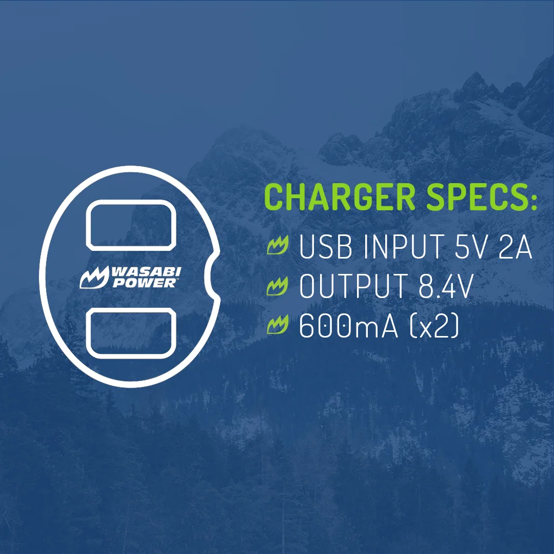 Wasabi Power Dual USB Charger for Fujifilm NP-W126, NP-W126S, BC-W126