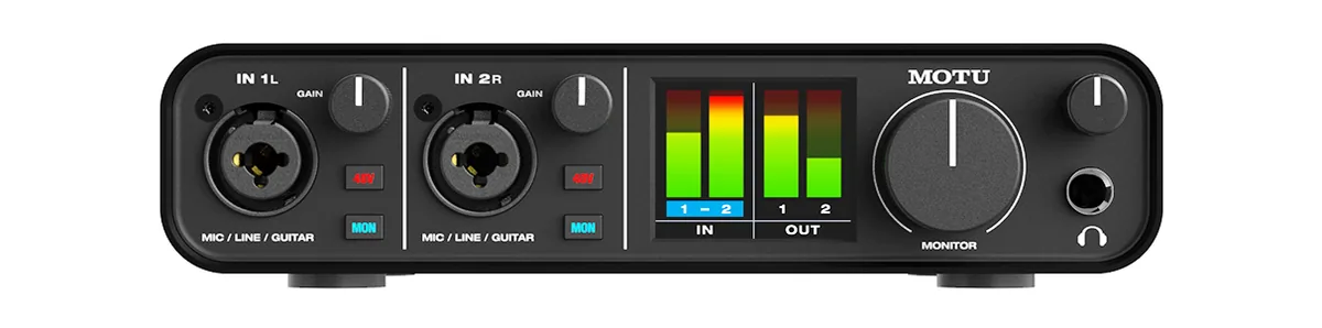 MOTU M2 2×2 USB-C Audio Interface for Recording, Mixing & Podcasting