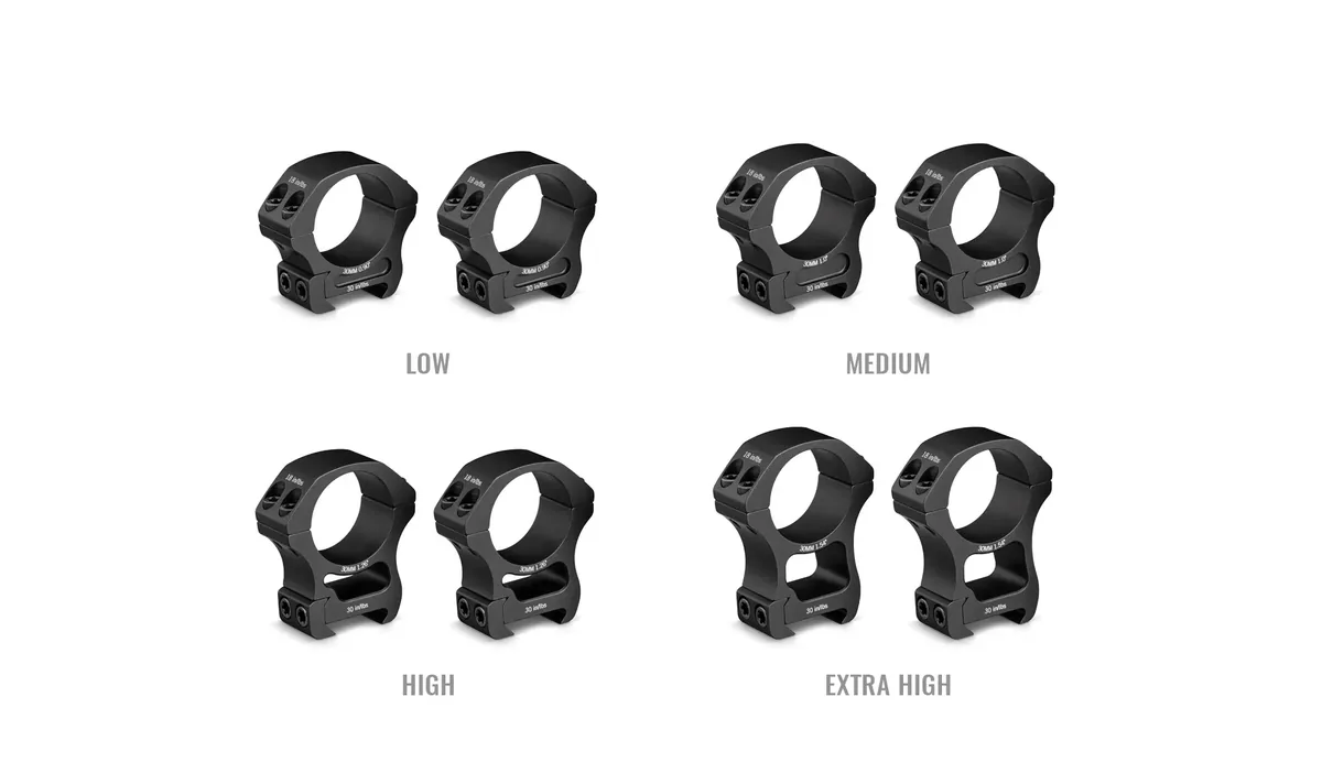 Vortex Pro Series Riflescope Ring Pair (30mm, Aluminium, Medium, Matte Black)