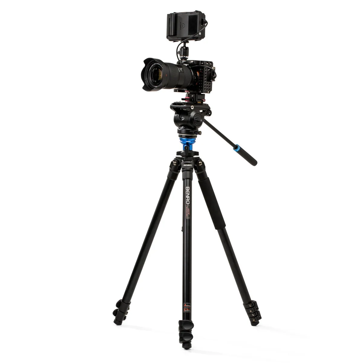 Benro A2573F Aluminum Single Tube Tripod with S4Pro Fluid Video Head