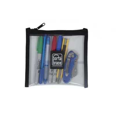 Porta Brace Three 6 x 6″ (15.24 x 15.24 cm) Clear Vinyl Pouches and CS-B9 Pouch Set