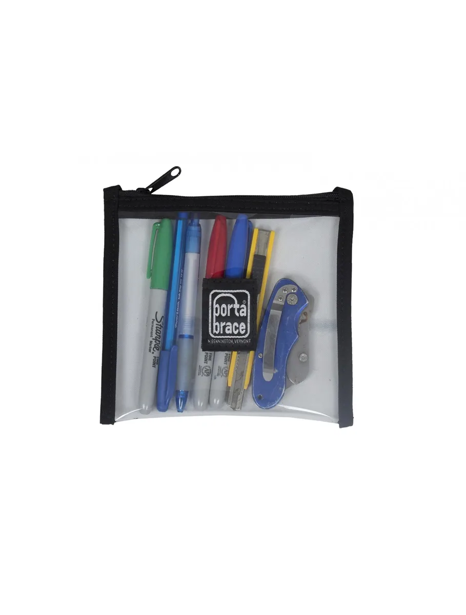 Porta Brace Three 6 x 6″ (15.24 x 15.24 cm) Clear Vinyl Pouches and CS-B9 Pouch Set