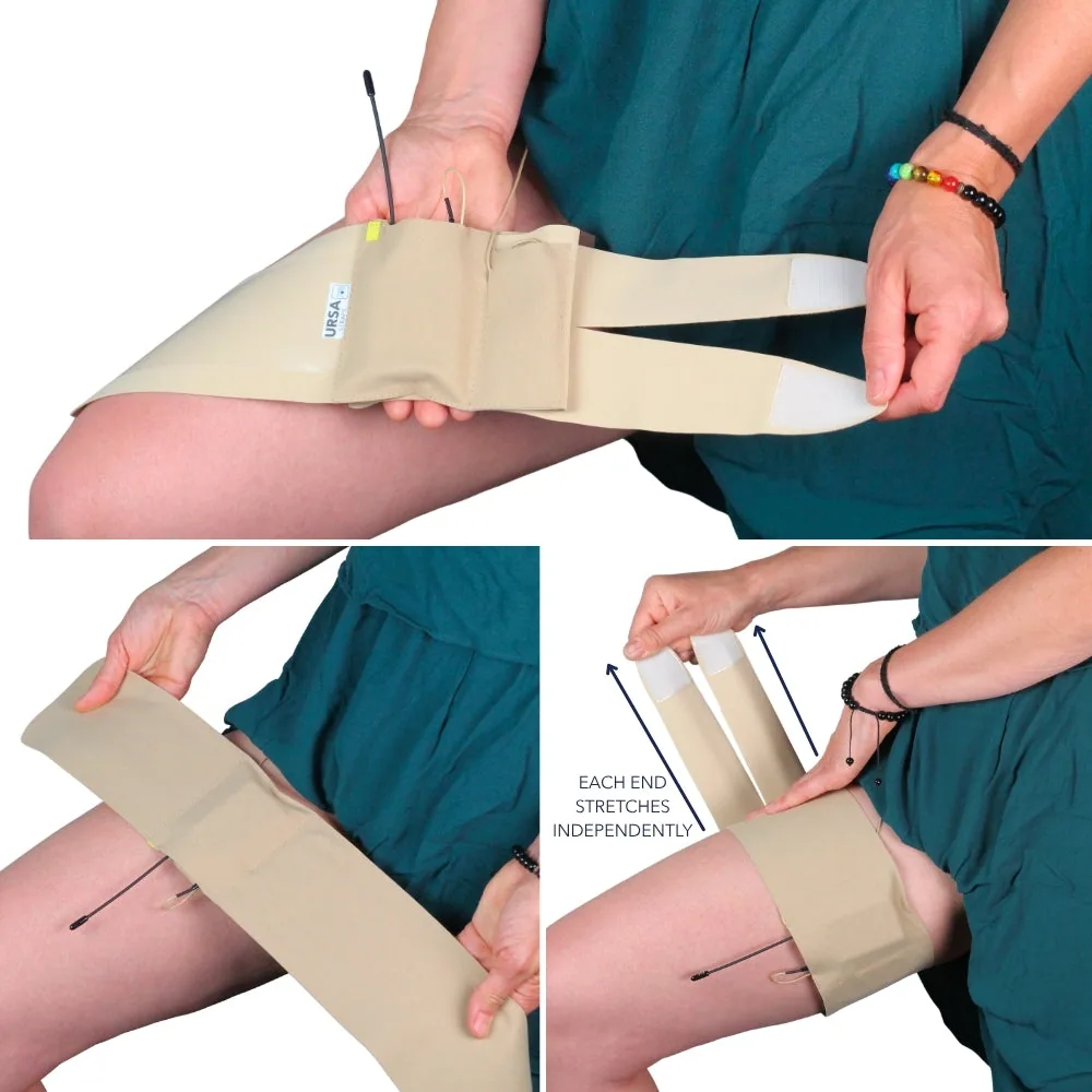 Ursa Thigh Strap with Vertical Pouch for Wireless Transmitters (Beige)