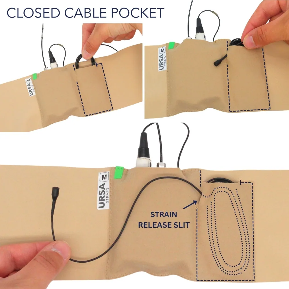 Ursa Waist Strap with Big Pouch for Wireless Transmitters (Large, Beige)