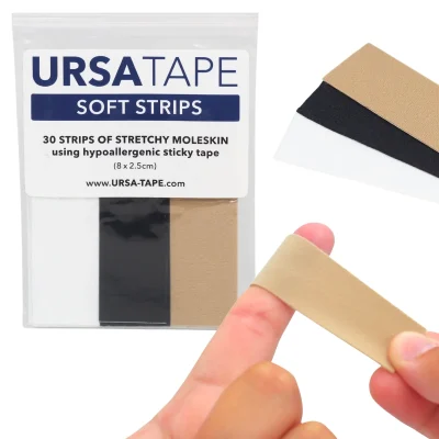 Ursa Tape – 12x Soft Strips for Lav Mics (4x White, 4x Black, 4x Beige)
