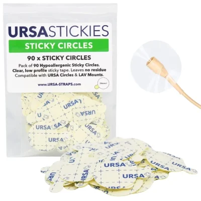 Ursa Circles Adhesive Lav Mounts – Sticky Circles (90 Pack, Hypoallergenic)