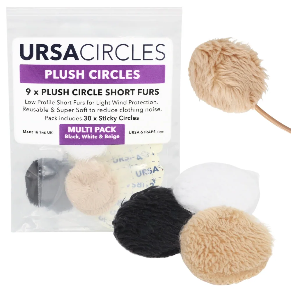 Ursa Plush Circles Lav Covers (3x Beige, 3x Black, 3x White, with 30 Stickies)