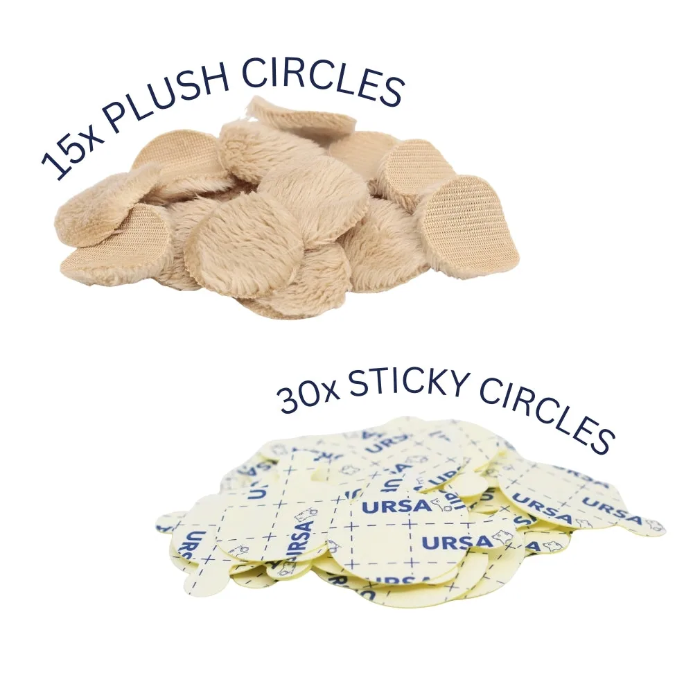 Ursa Plush Circles Lav Covers (3x Beige, 3x Black, 3x White, with 30 Stickies)