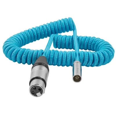 Kondor Blue Coiled Mini XLR to XLR for C70 and Black Magic Pocket 4k/6k Cameras (30 to 60cm)