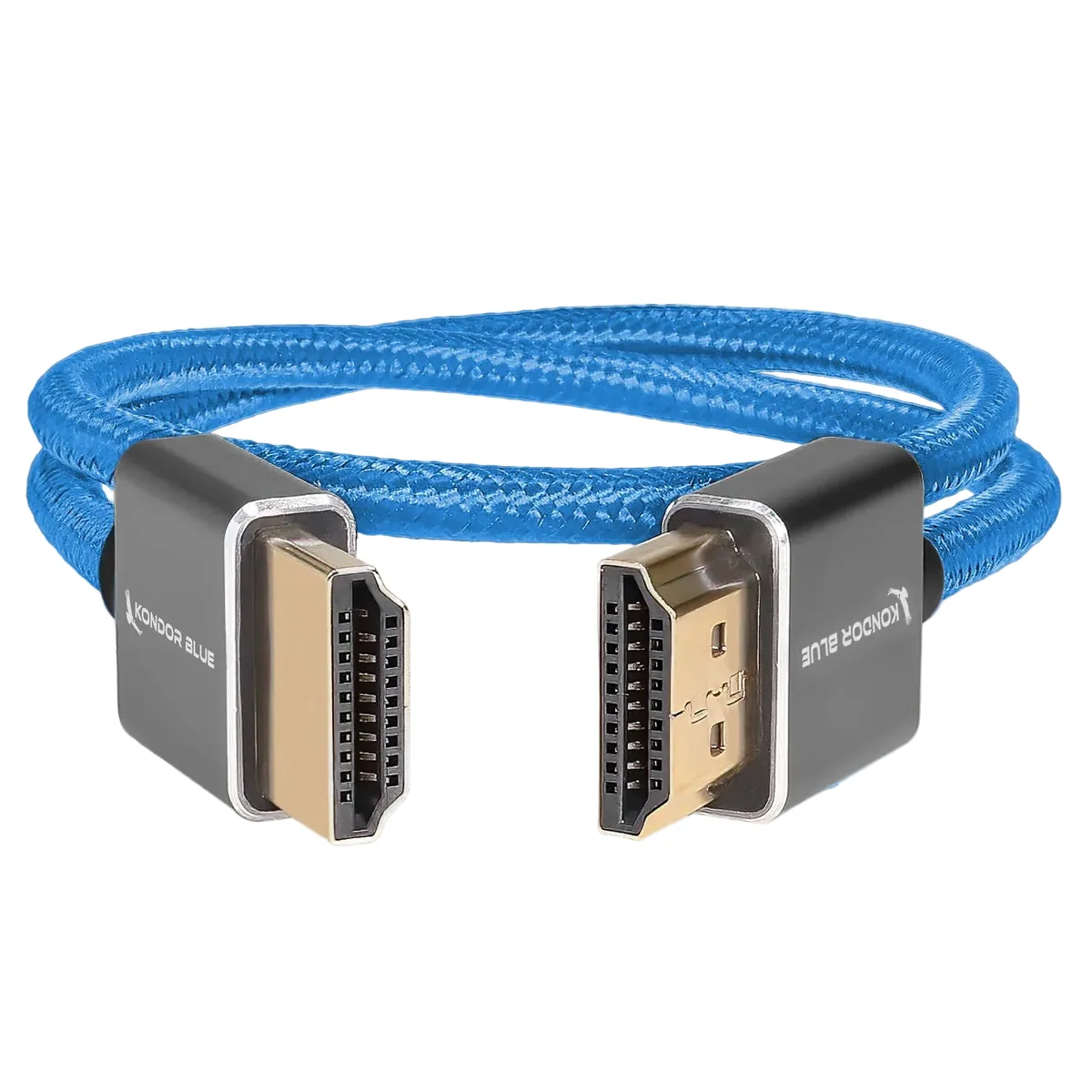 Kondor Blue HDMI to HDMI 40cm Thin Braided Cable for on Camera Monitors