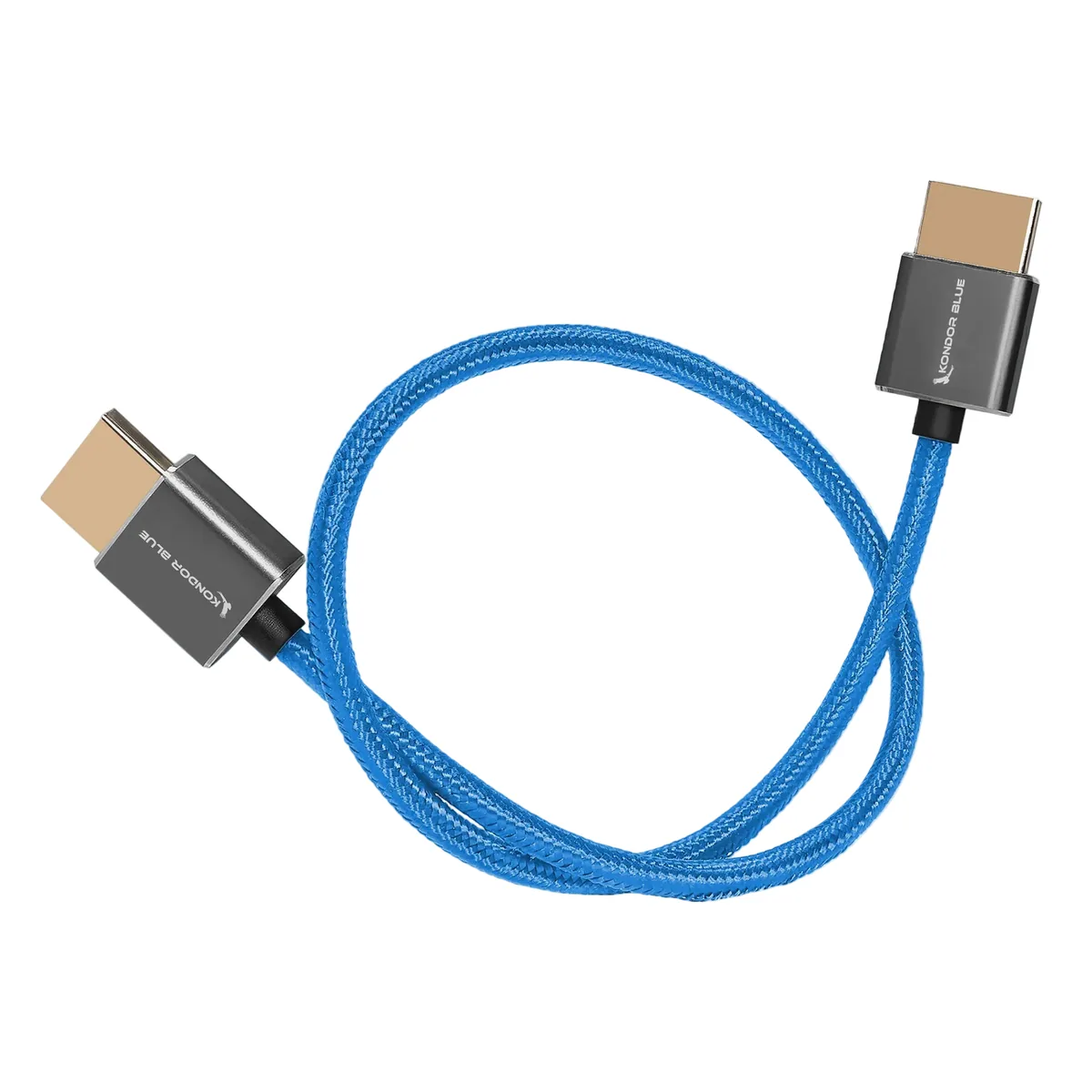 Kondor Blue HDMI to HDMI 40cm Thin Braided Cable for on Camera Monitors