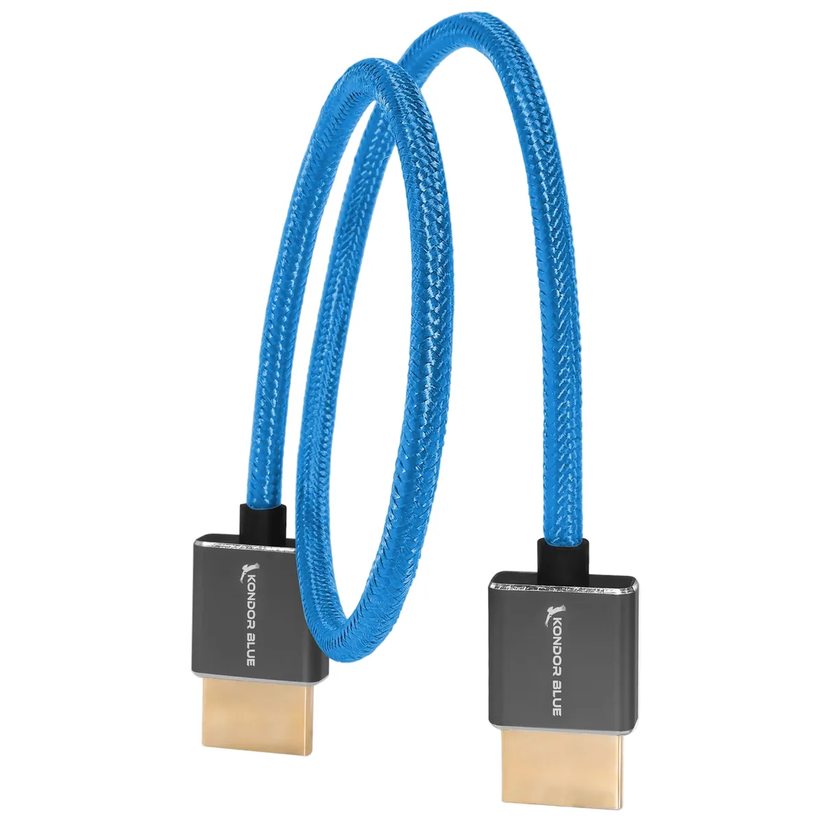Kondor Blue HDMI to HDMI 40cm Thin Braided Cable for on Camera Monitors