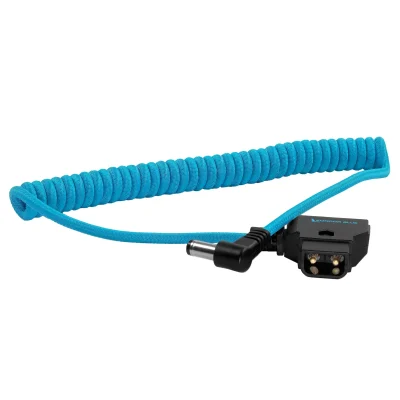 Kondor Blue D-Tap to DC Right Angle Coiled Cable (5.5 x 2.5mm) for Canon C70