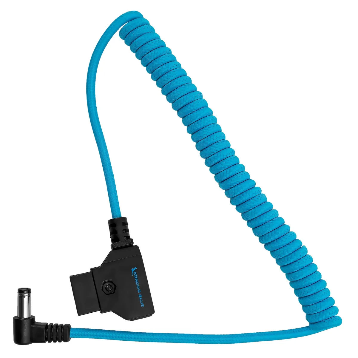 Kondor Blue D-Tap to DC Right Angle Coiled Cable (5.5 x 2.5mm) for Canon C70