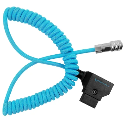 Kondor Blue Coiled D-Tap to 2-Pin Power Cable for BMPCC 6K/4K (Blue)