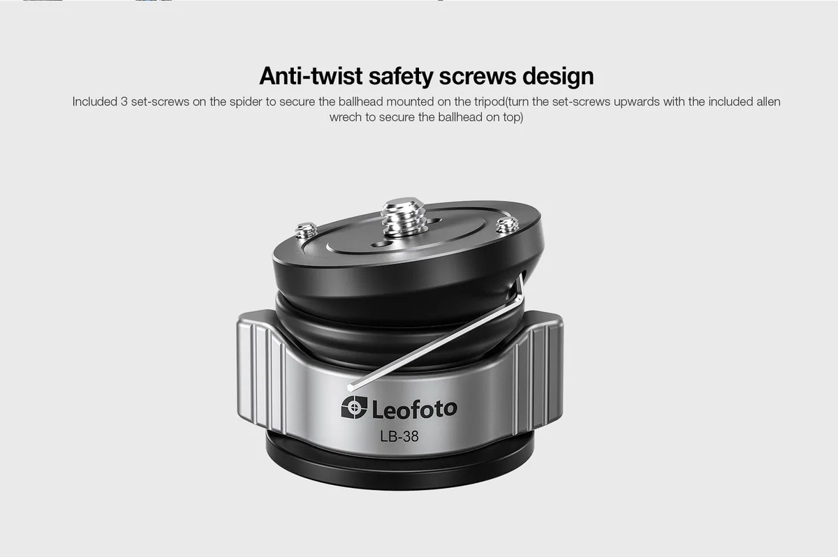 Leofoto LB-60N Levelling Base with Butterfly Handle with 60mm Plate