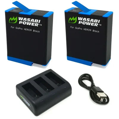 Wasabi GoPro Hero 9/10/11/12 Black Battery (2-Pack) and Charger