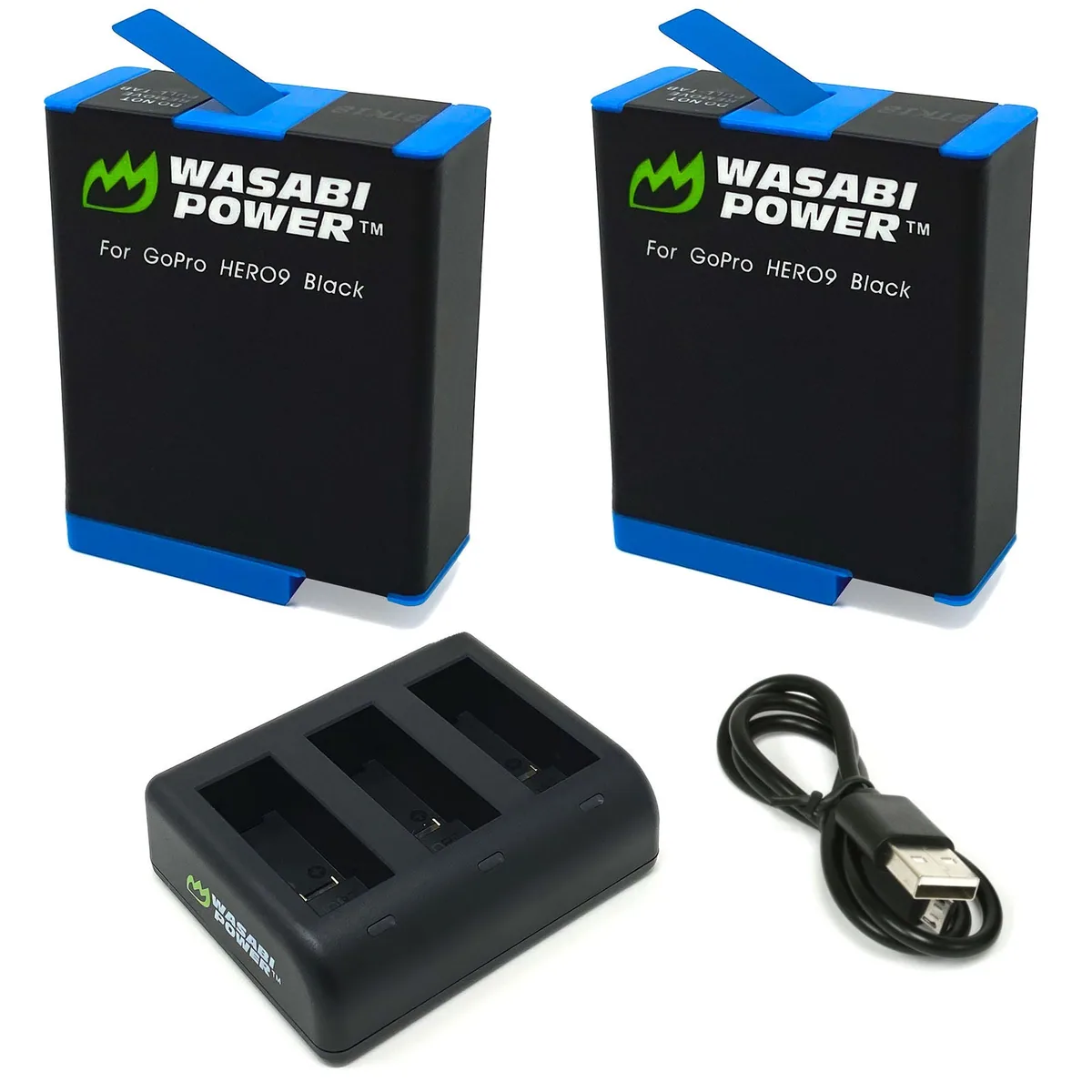 Wasabi GoPro Hero 9/10/11/12 Black Battery (2-Pack) and Charger