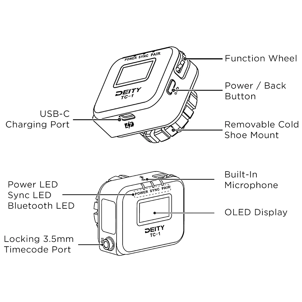 Deity TC-1 Wireless Timecode Generator Box 3-Pack Kit (Bluetooth, 2.4 GHz)